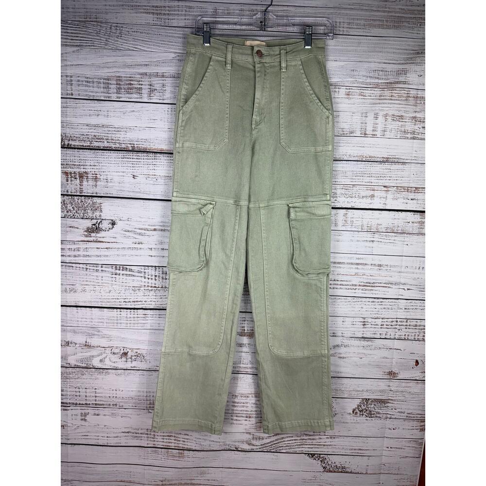 Gilded Intent Seafoam Green Cargo 90’s Straight Jeans 25 25x32 Boho Relaxed